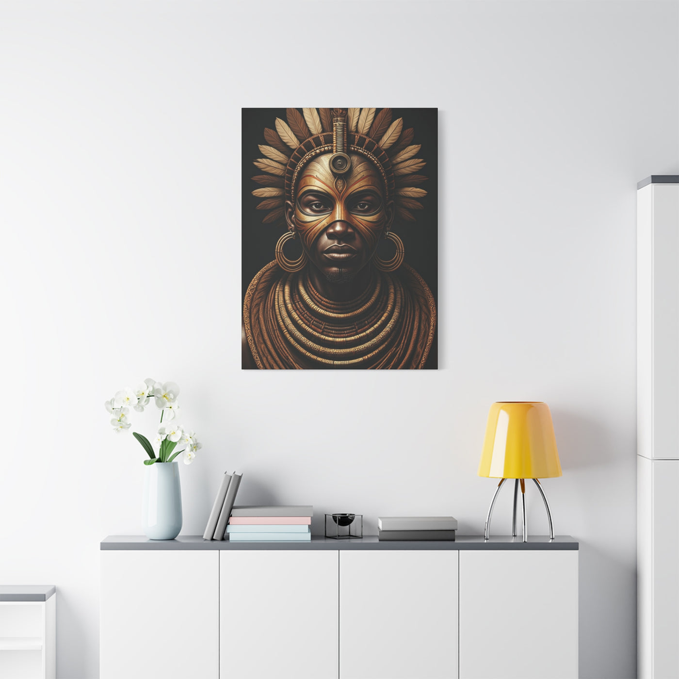 Golden Tribal Empress Portrait Wall Art & Canvas Prints