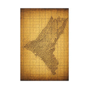 Sepia Gridland Treasure Chart Wall Art & Canvas Prints