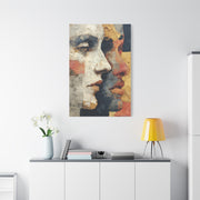 Dual Faces Collage Abstraction Wall Art & Canvas Print