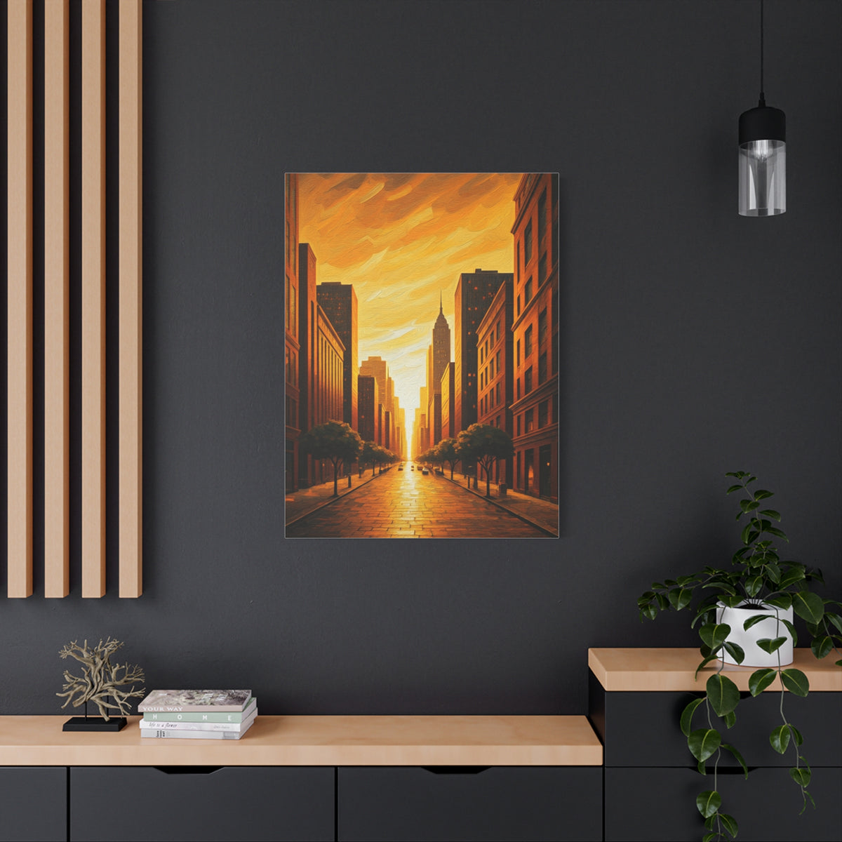 Golden Avenue at Dusk Wall Art & Canvas Prints