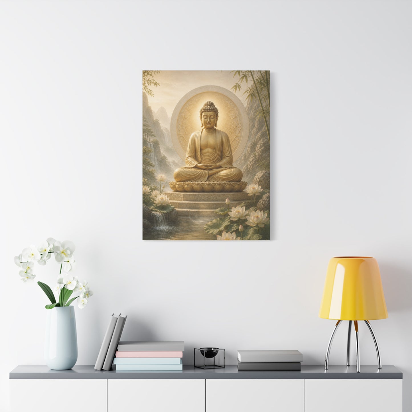 Golden Buddha Meditation Wall Art & Canvas Print