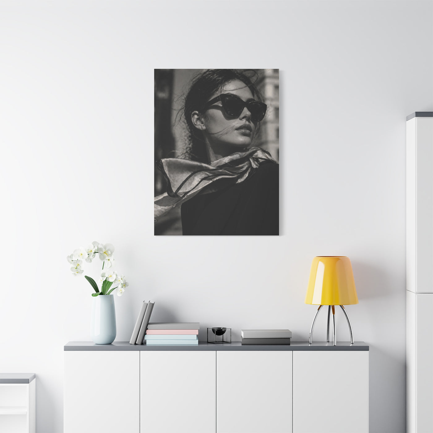 High-Fashion Sunglasses Portrait Wall Art & Canvas Print