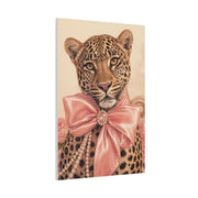 Coquette Leopard Pink Bow Portrait Wall Art & Canvas Print