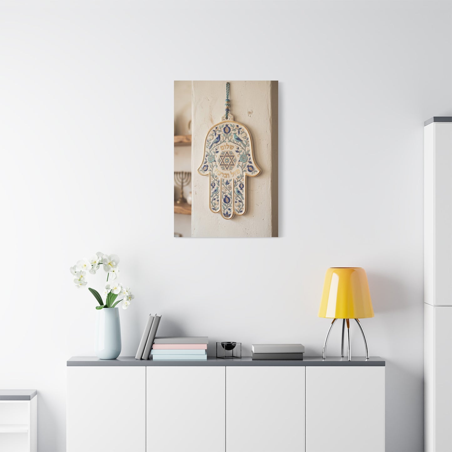 Ceramic Hamsa Blessing Wall Art & Canvas Print