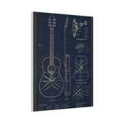 Acoustic Guitar Technical Blueprint Wall Art & Canvas Print