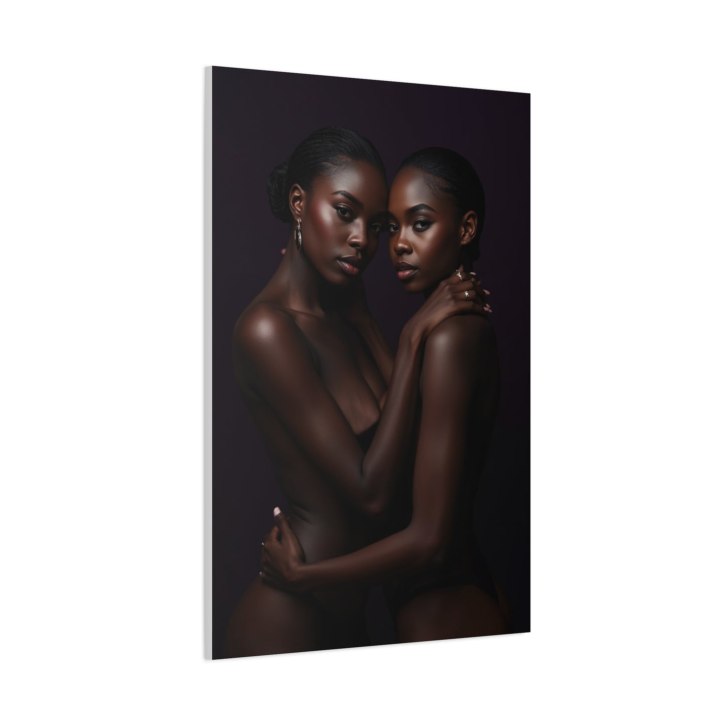 Intimate Dual Portrait Embrace Wall Art & Canvas Print