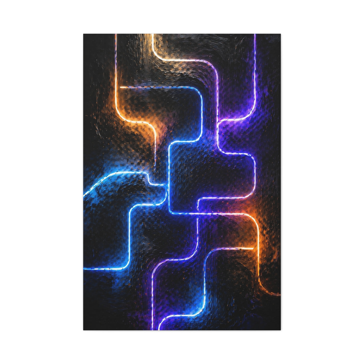 Neon Innovation Circuit Flow Wall Art & Canvas Print