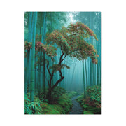 Green Bamboo Grove Mist Path Wall Art & Canvas Print