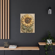 Hand-Glazed Ceramic Sunflower Plaque Wall Art & Canvas Print