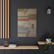 Sculpted Sisal & Plaster Geometric Wall Art & Canvas Print