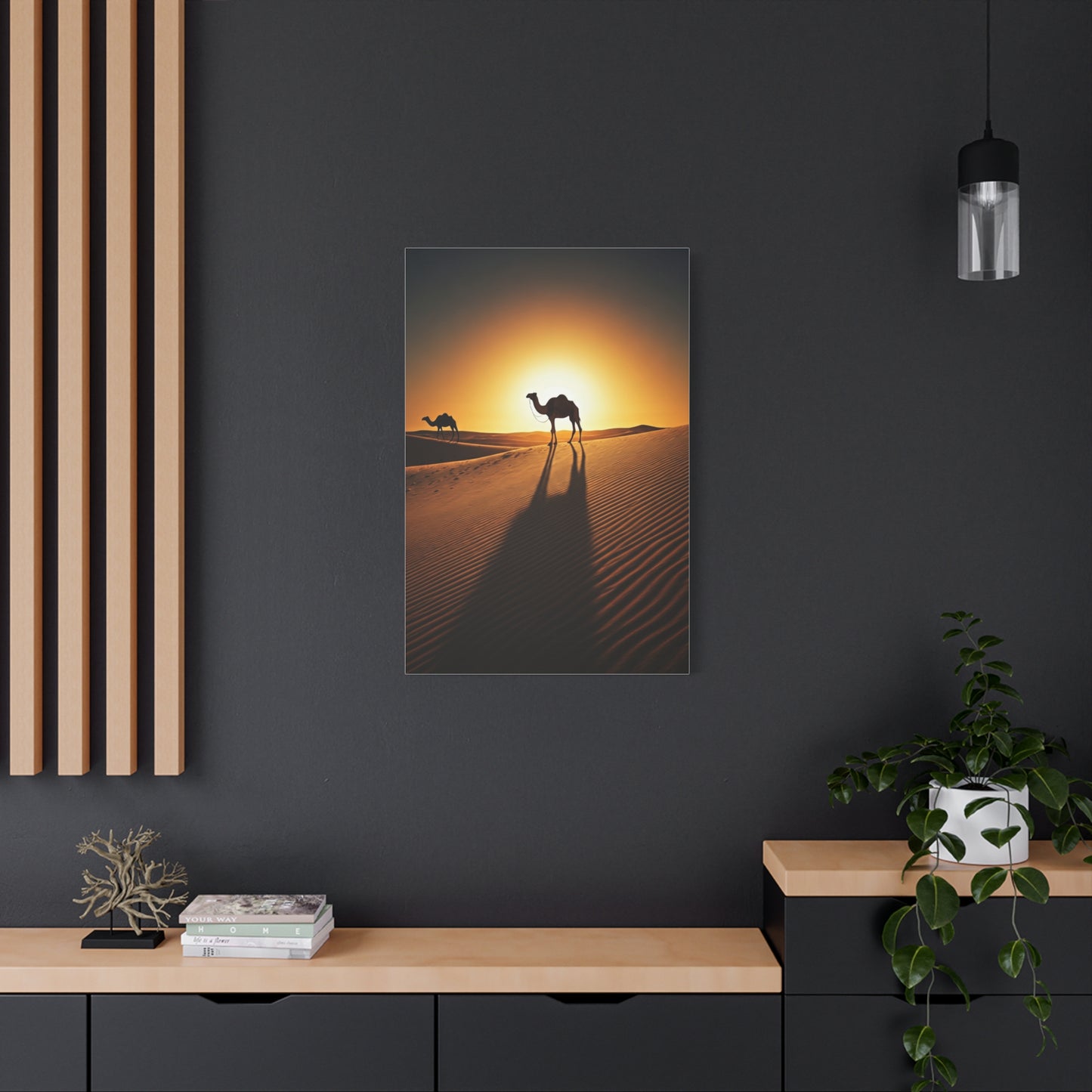 Lone Ostrich in Desert Sunset Wall Art & Canvas Prints