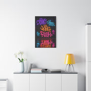 Neon Typography Hustle Street Wall Art & Canvas Print