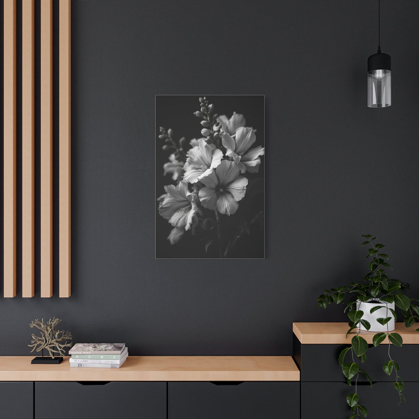 Classic Wildflower Cluster in Monochrome Wall Art & Canvas Prints