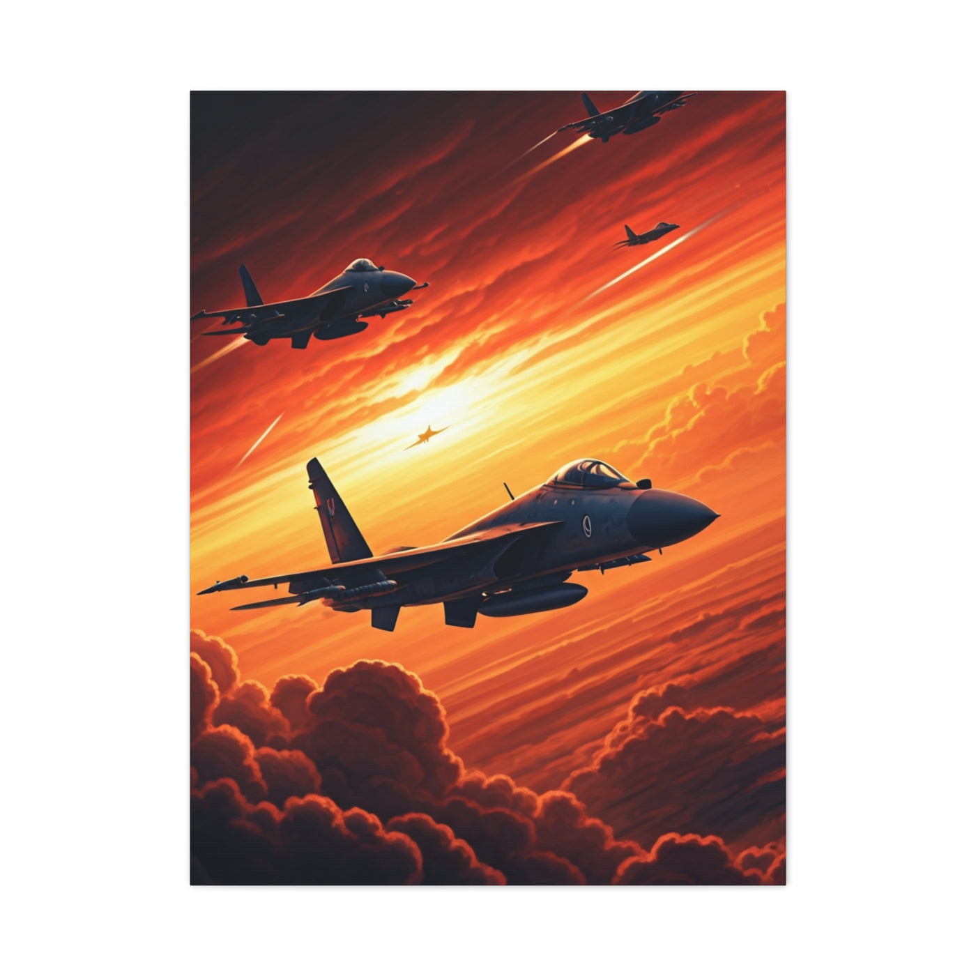 Sunset Squadron Flight Horizon Wall Art & Canvas Prints