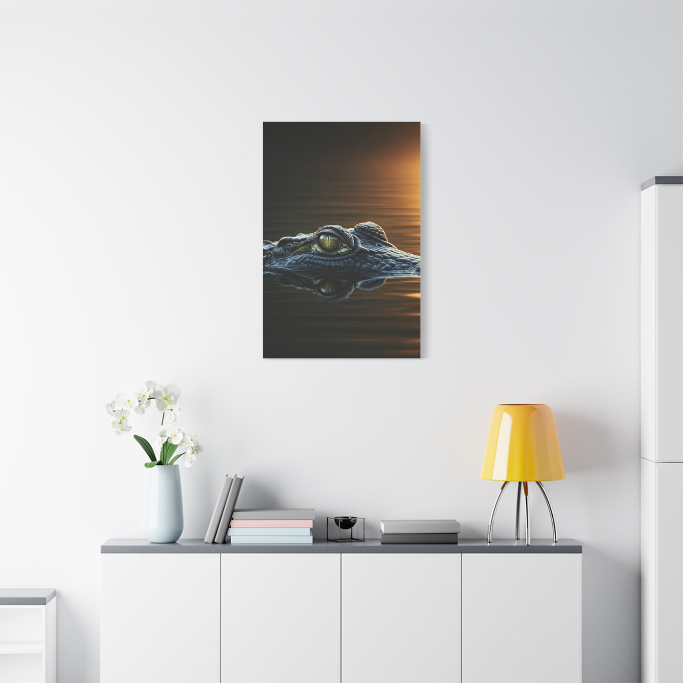 Crocodile Eye Emerging From Water Wall Art & Canvas Prints