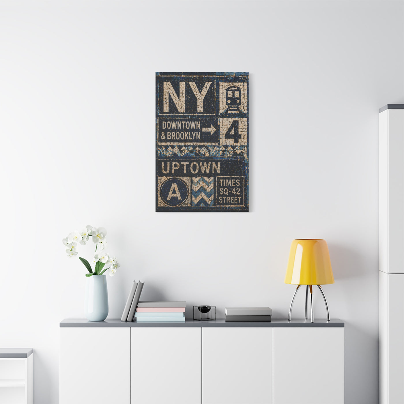 Subway Tile Mosaic Typography Wall Art & Canvas Print