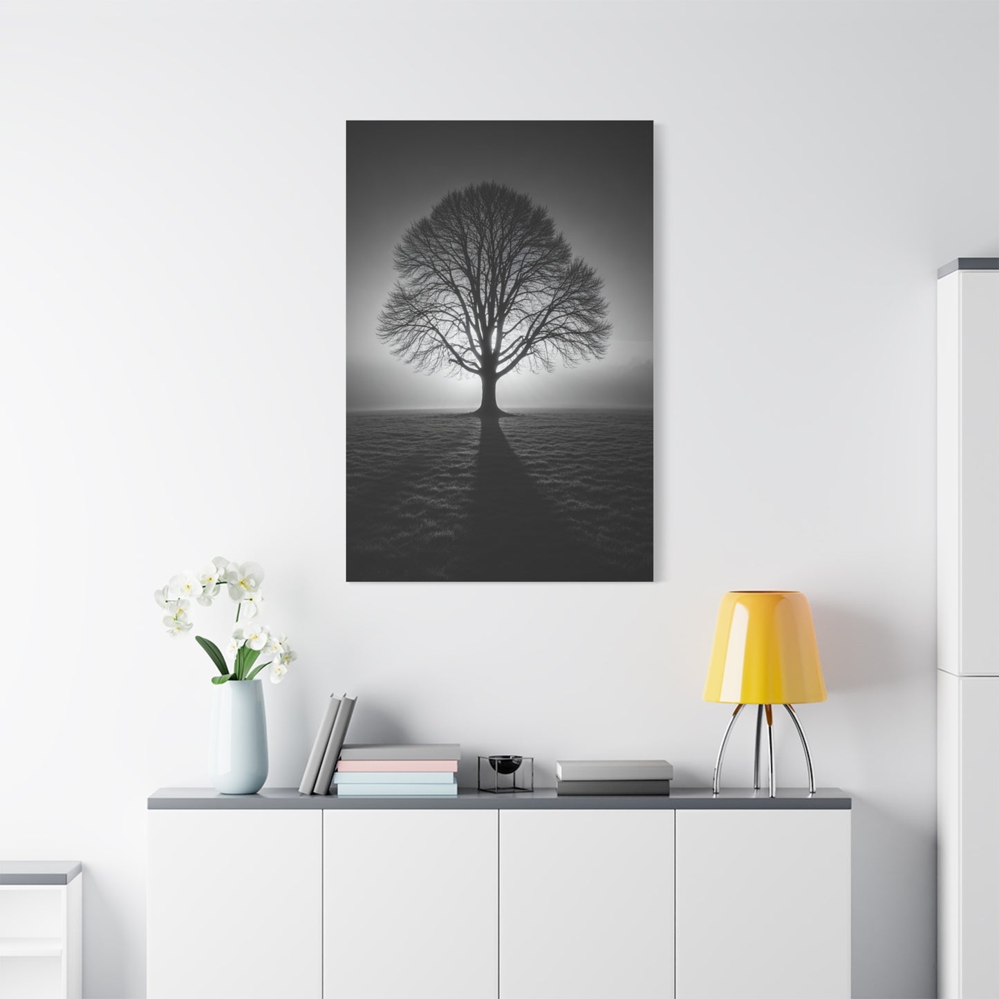Lone Tree Silhouette Dawn Wall Art & Canvas Prints