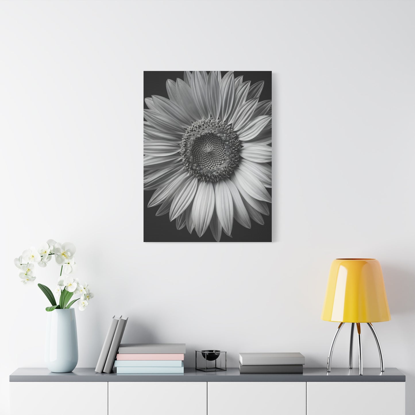 Velvet Orchid Bloom in Monochrome Wall Art & Canvas Prints