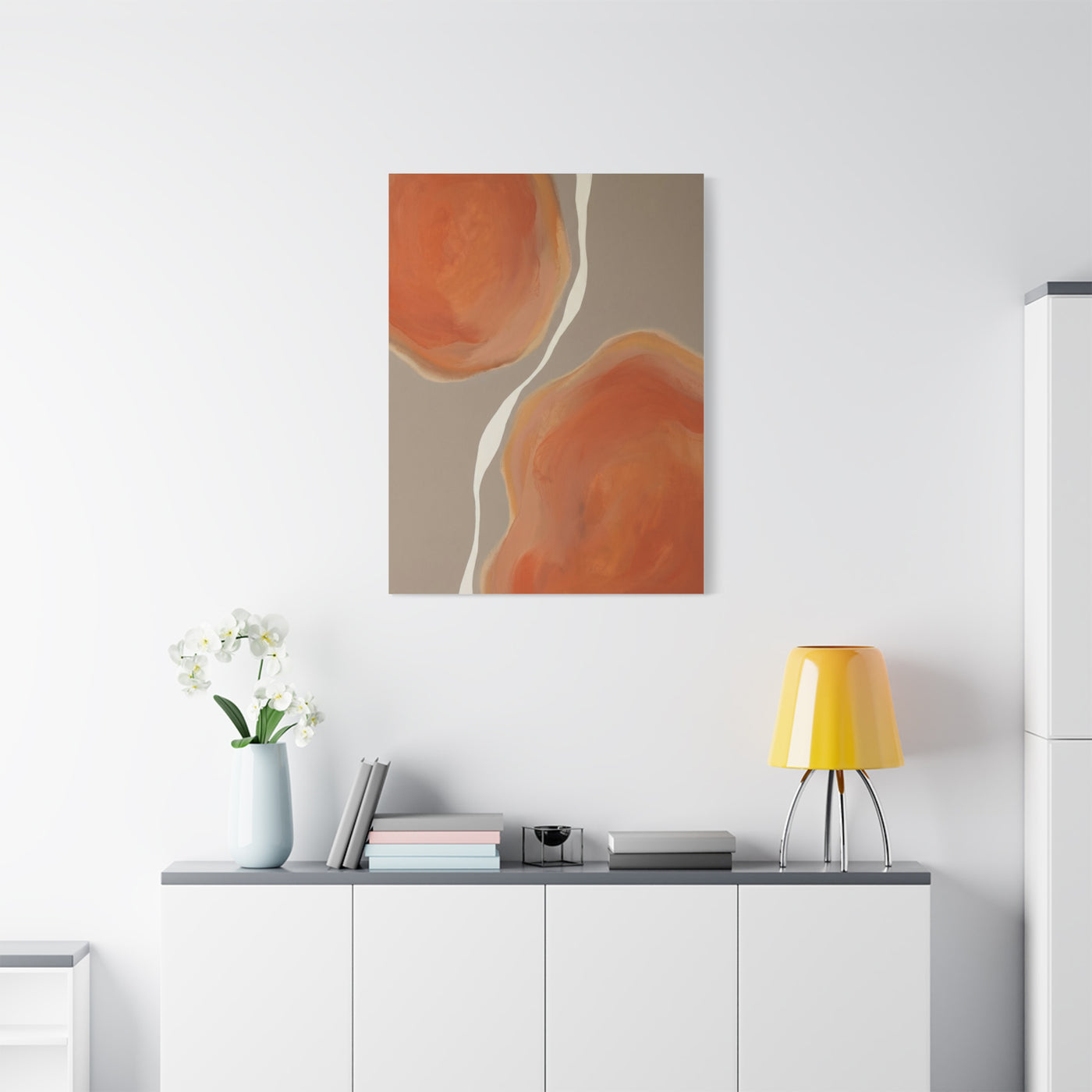 Minimal Tangerine Organic Forms Wall Art & Canvas Print