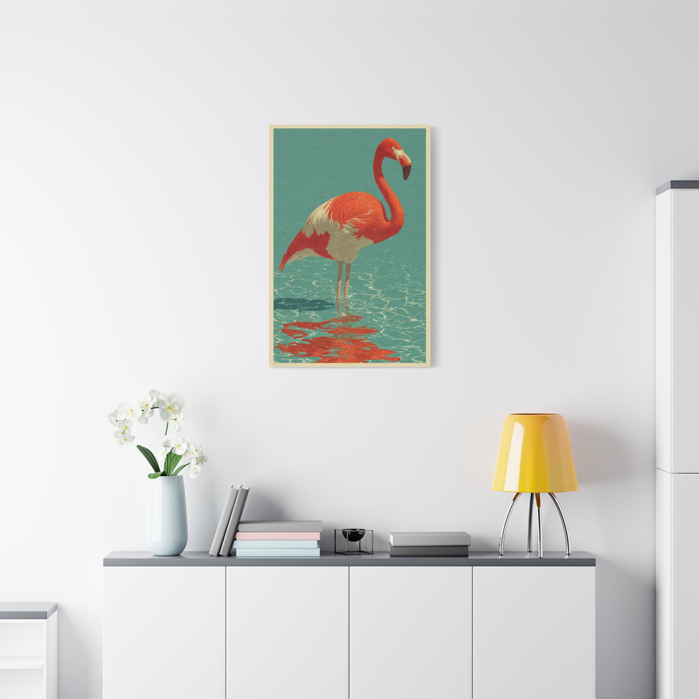 Retro Coastal Flamingo Vintage Poster Tropical Wall Art & Canvas Print