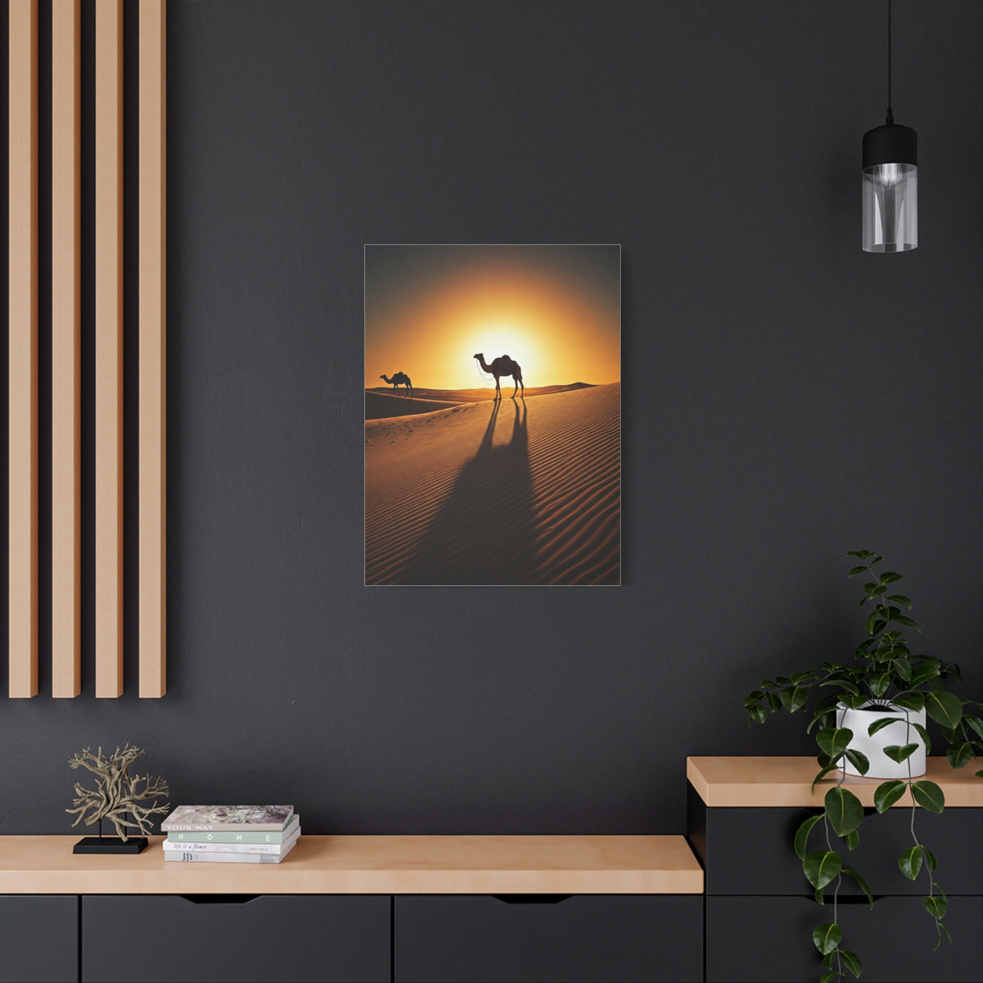 Lone Ostrich in Desert Sunset Wall Art & Canvas Prints