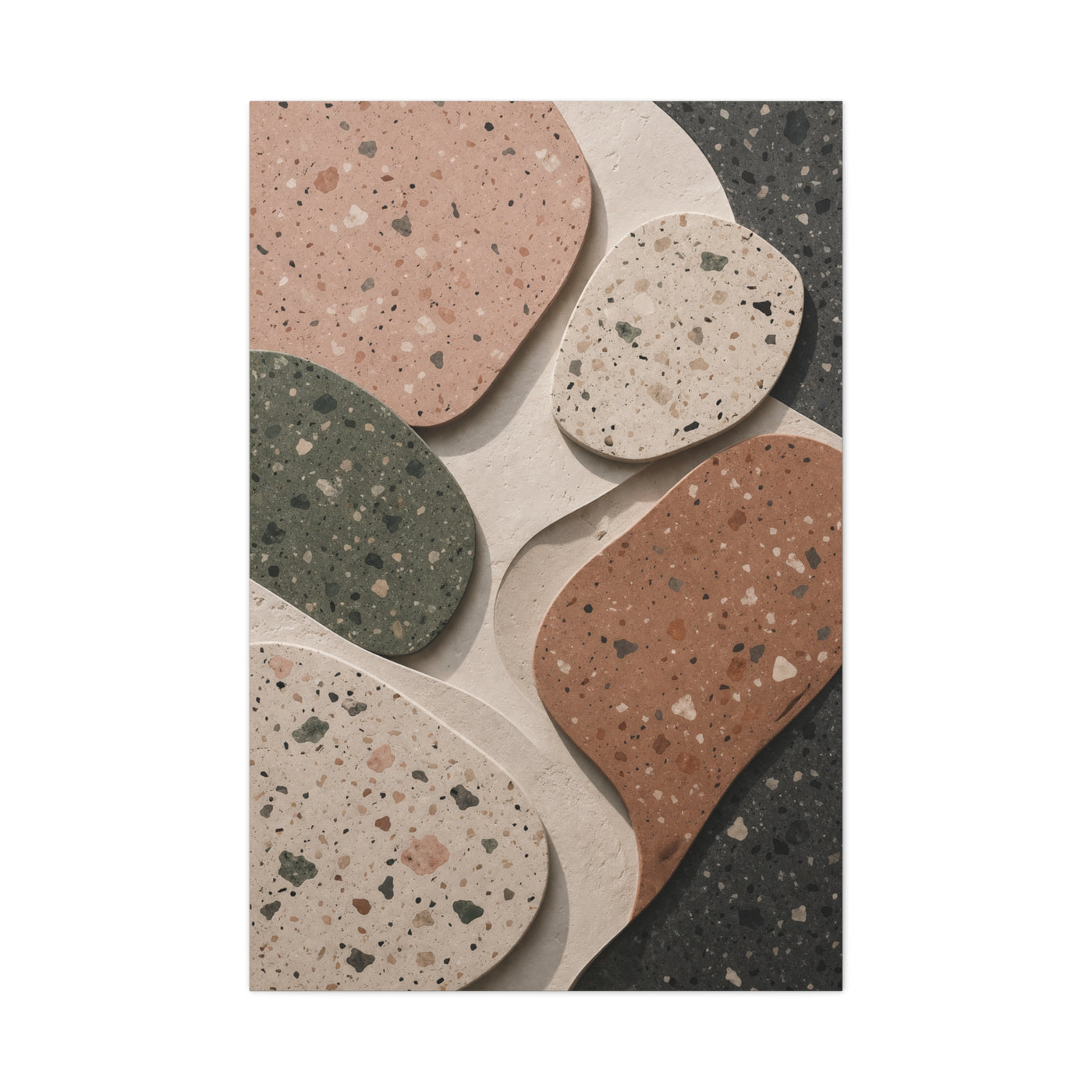 Terrazzo Pebble Abstract Composition Wall Art & Canvas Print