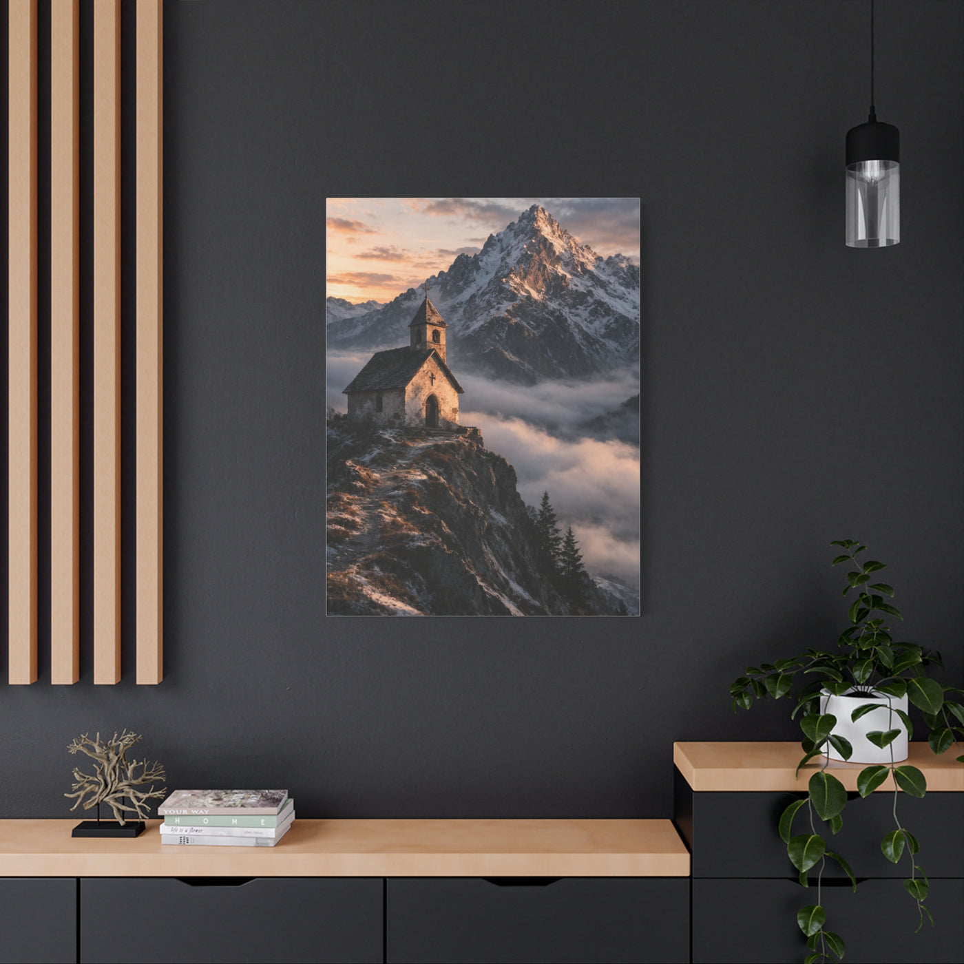 Lone Alpine Chapel Sunrise Wall Art & Canvas Print