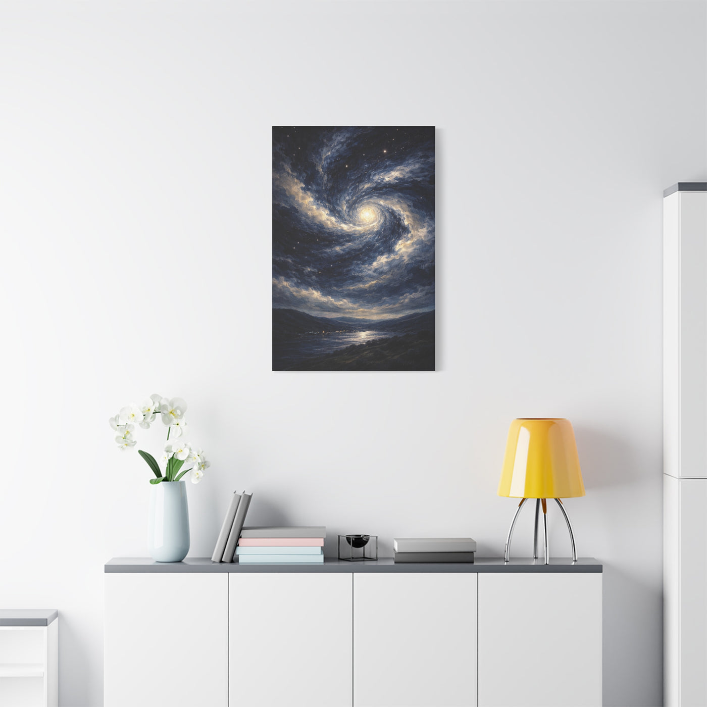 Cosmic Spiral Night Sky Wall Art & Canvas Print