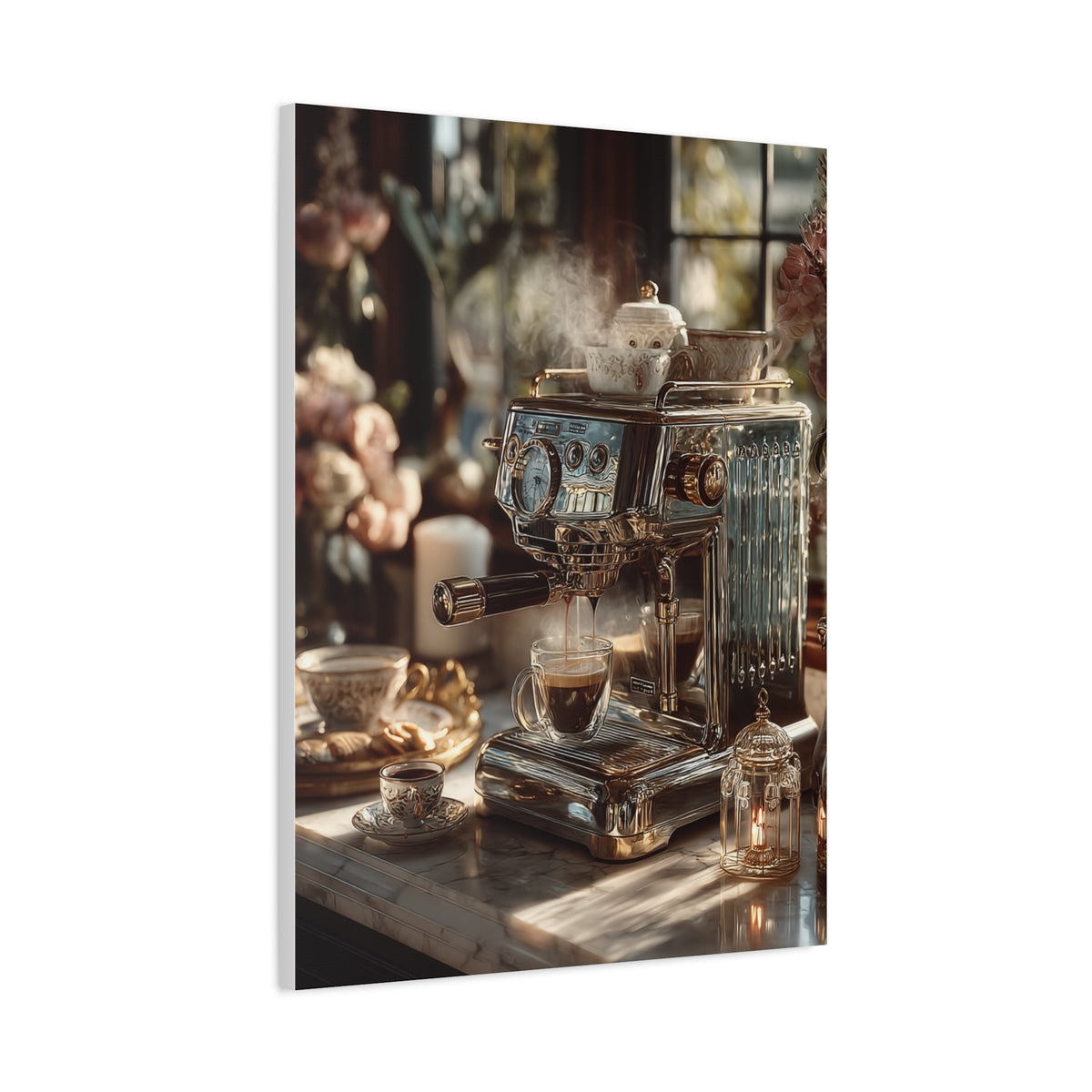 Luxury Espresso Machine Café Scene Wall Art & Canvas Print
