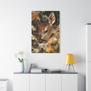 Floral Garland Deer Portrait Wall Art & Canvas Print