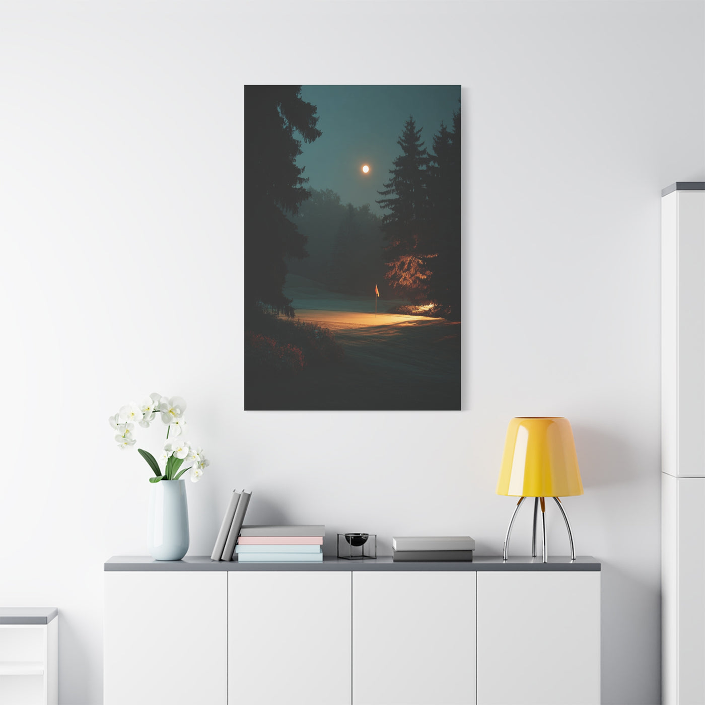Moonlit Golf Green Cinematic Wall Art & Canvas Print