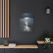 Moonlit Beach Reflections with Scattered Seashells Wall Art & Canvas Print
