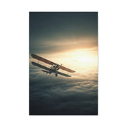 Vintage Biplane Into the Light Wall Art & Canvas Prints