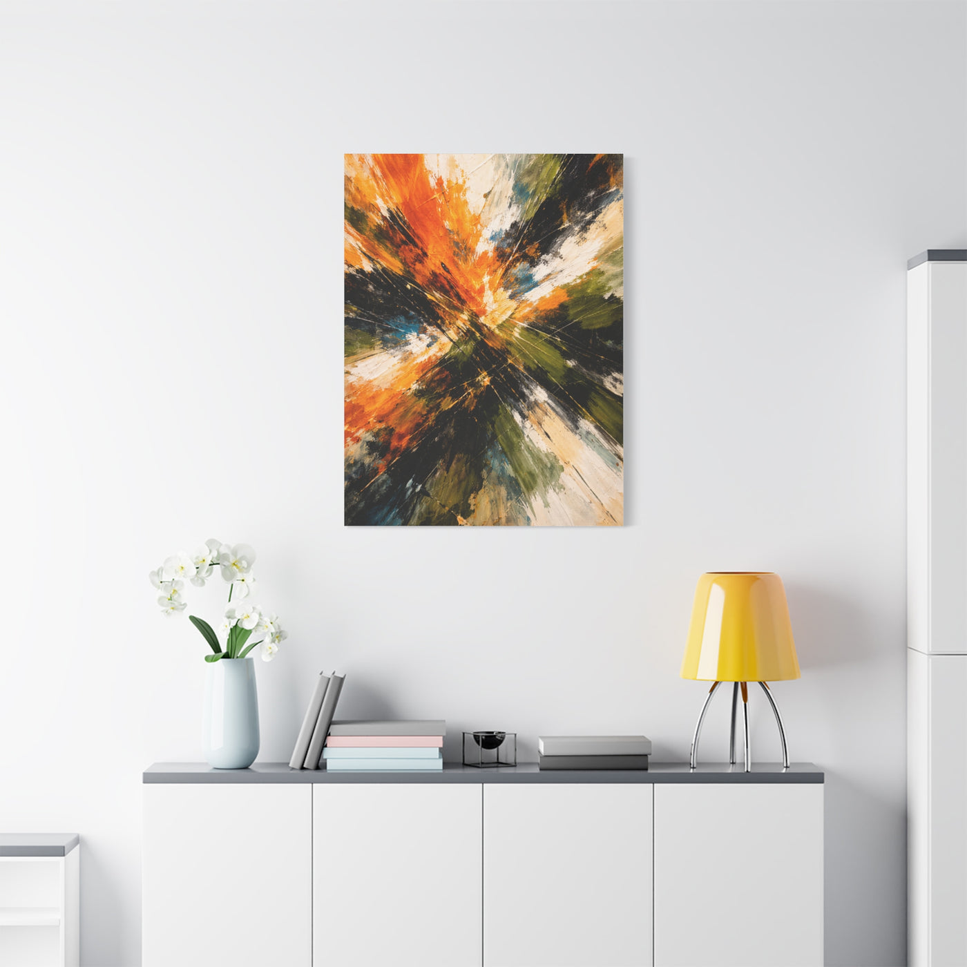 Radiant Orange Explosion Abstract Wall Art & Canvas Print