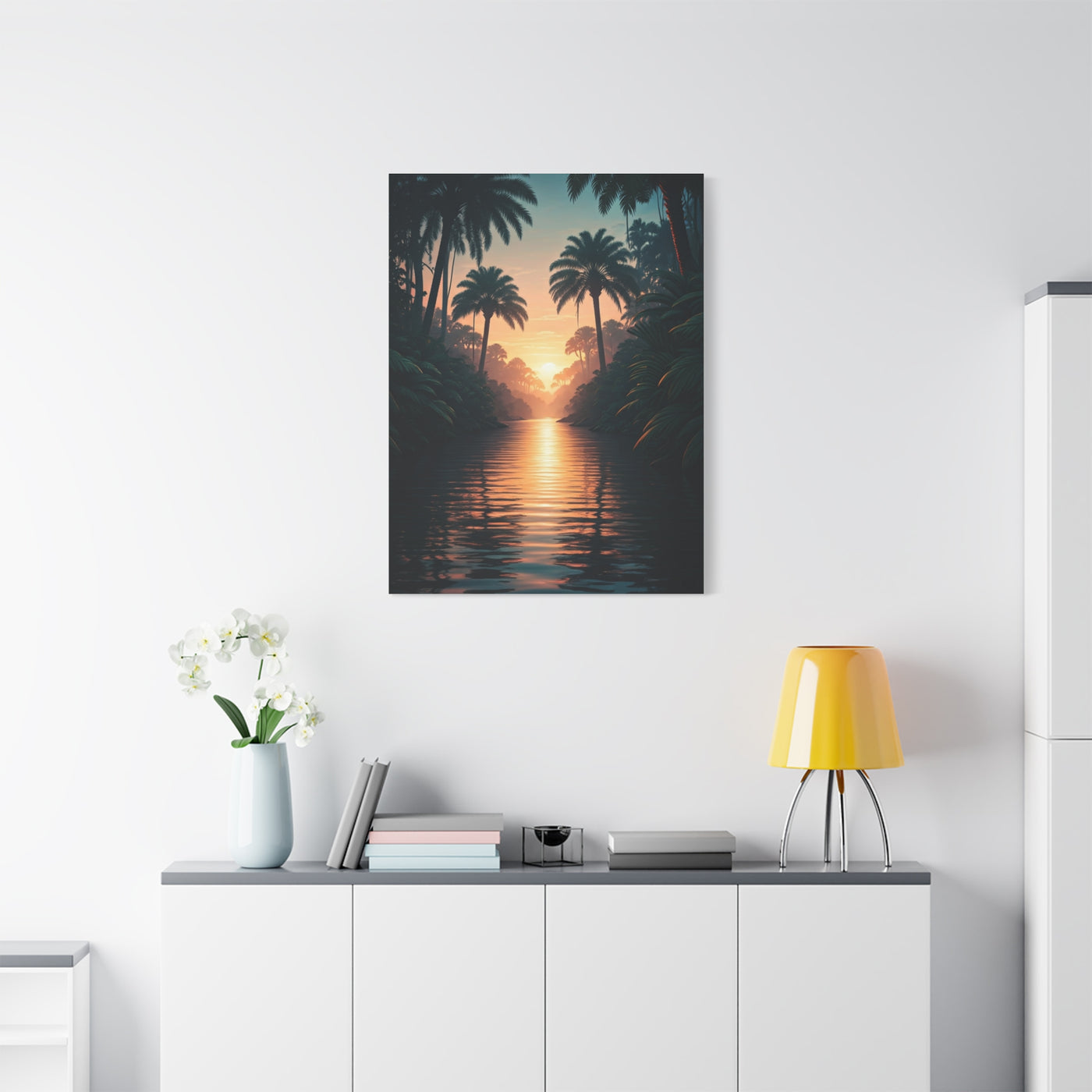 Tropical River Sunset Escape Wall Art & Canvas Prints