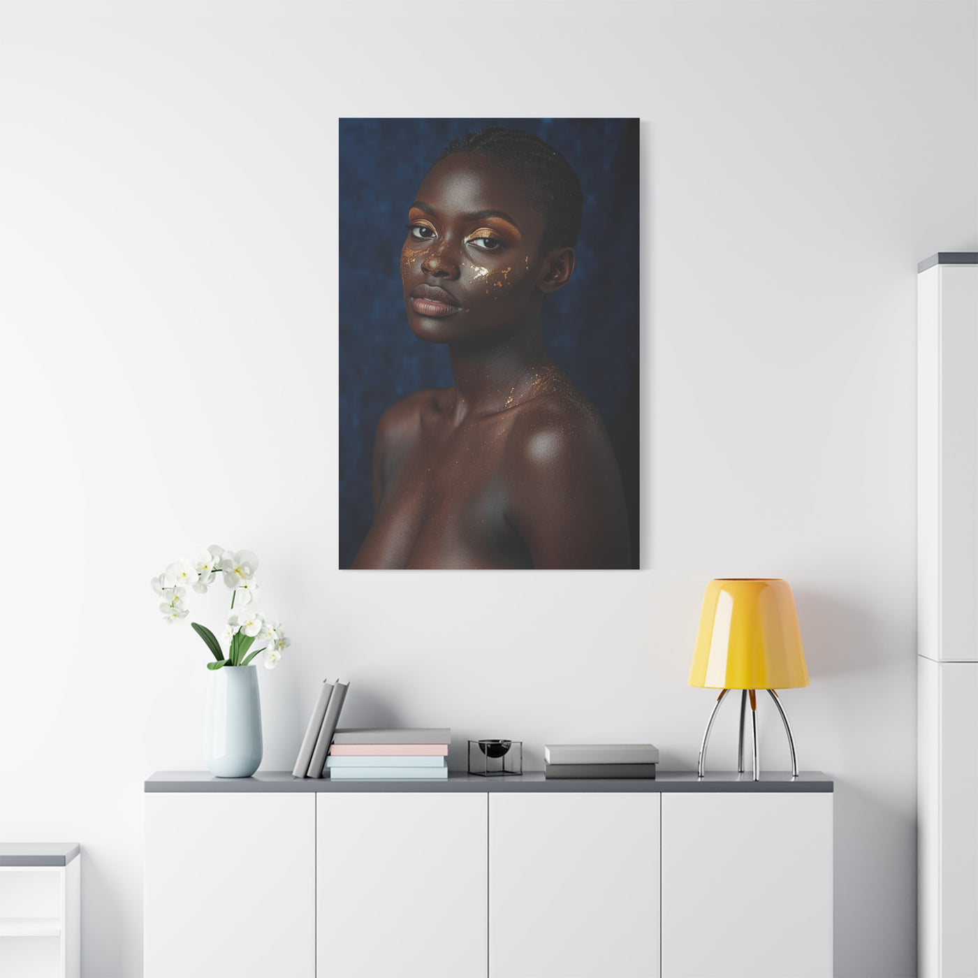 Minimal Gold Highlight Portrait Wall Art & Canvas Print
