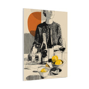 Minimalist Line Art Dining Scene Wall Art & Canvas Print