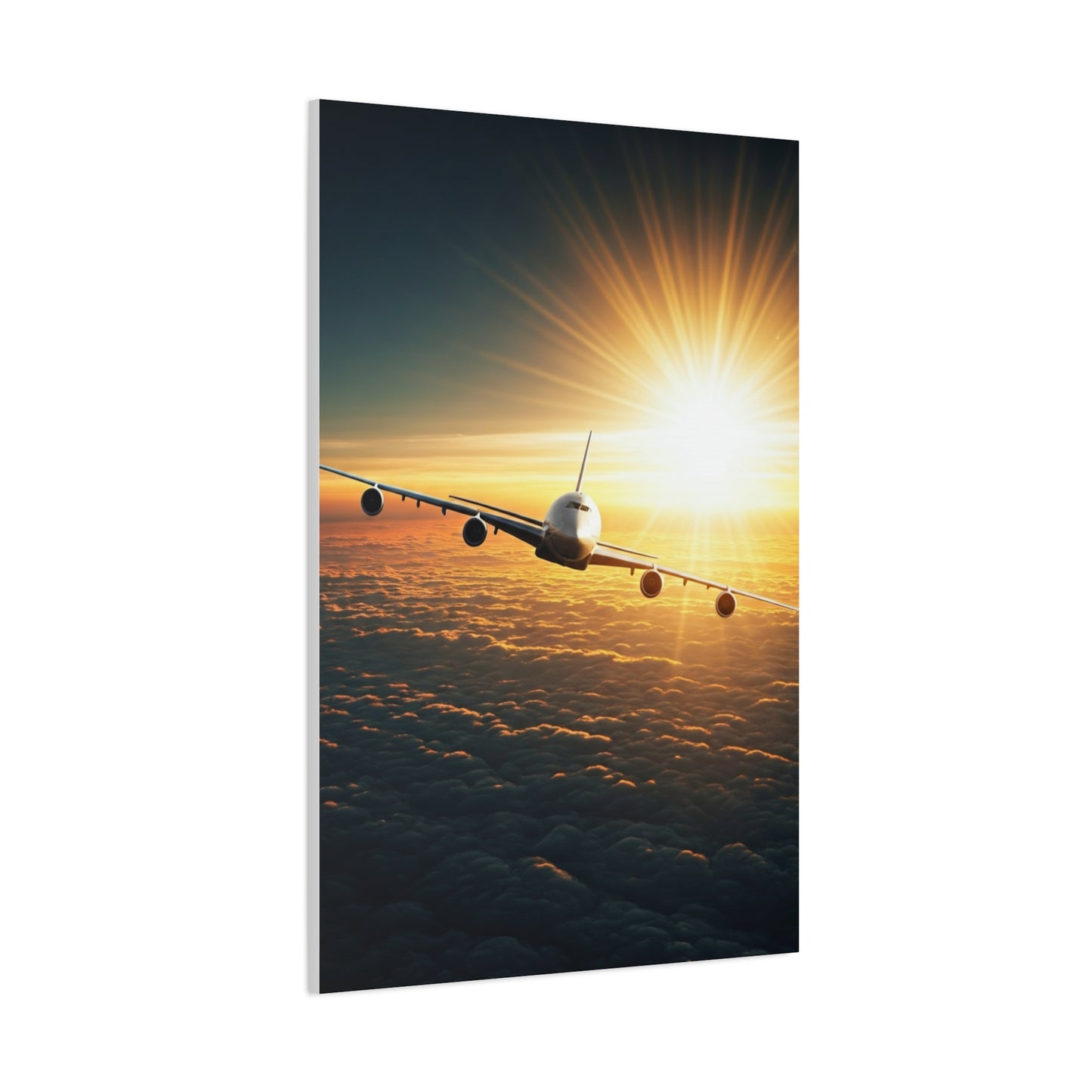 Sunrise Airliner Above the Clouds Wall Art & Canvas Prints