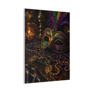 Mardi Gras Mask & Beads Still Life Wall Art & Canvas Print