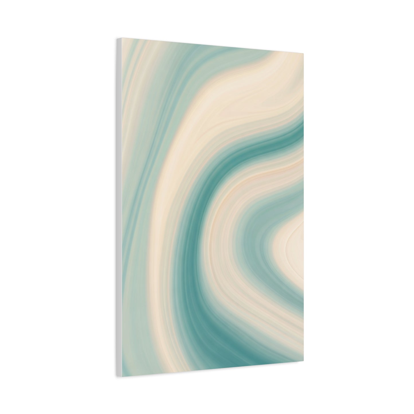 Teal & Cream Motion Swirl Wall Art & Canvas Prints