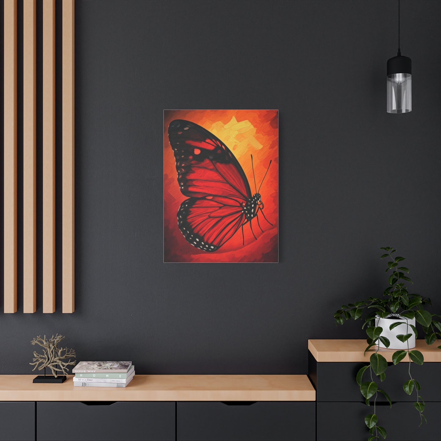 Crimson Butterfly Close-Up Wall Art & Canvas Prints