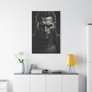 Unyielding Strength Black & White Warrior Portrait Wall Art & Canvas Prints