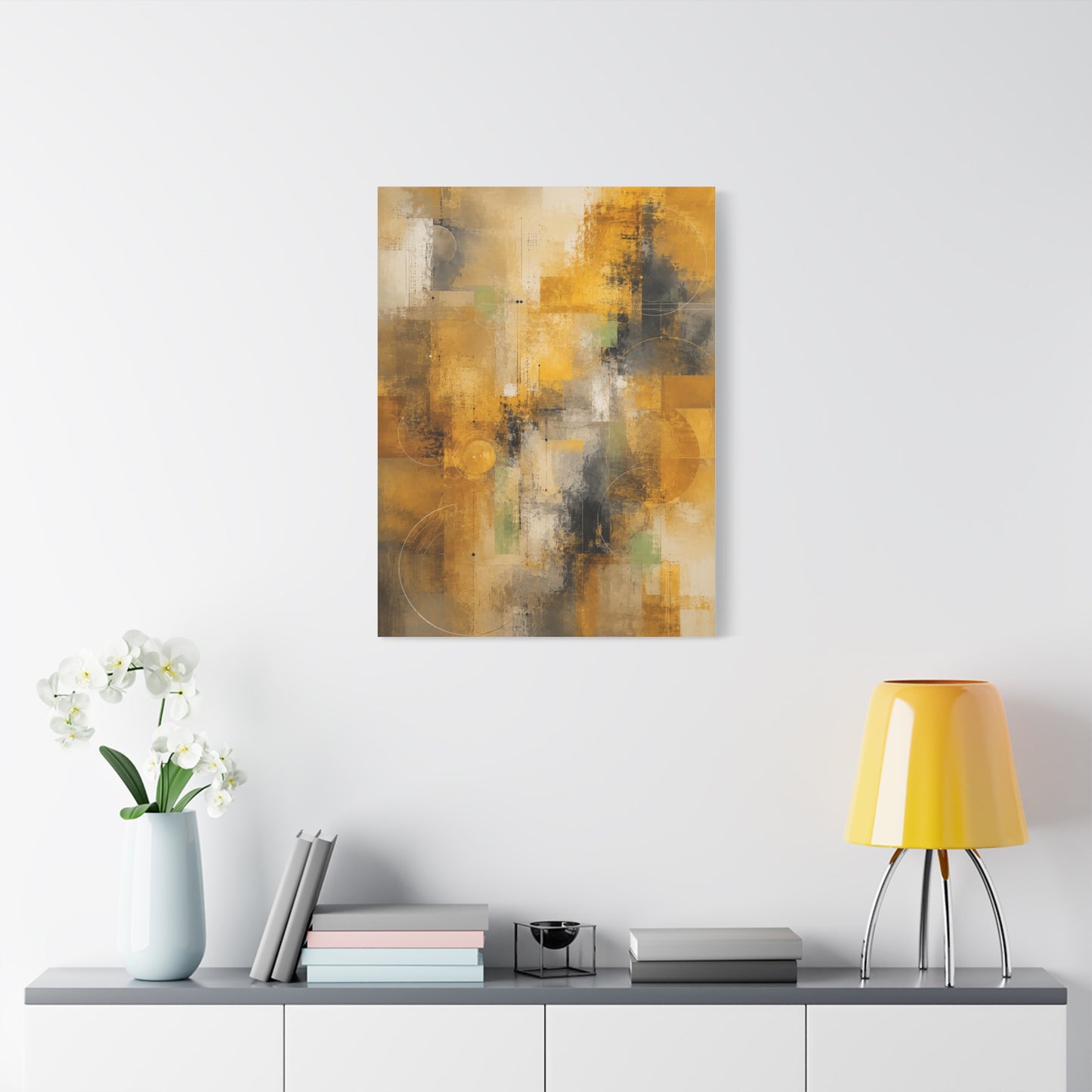 Abstract Golden Urban Texture Composition Wall Art & Canvas Print