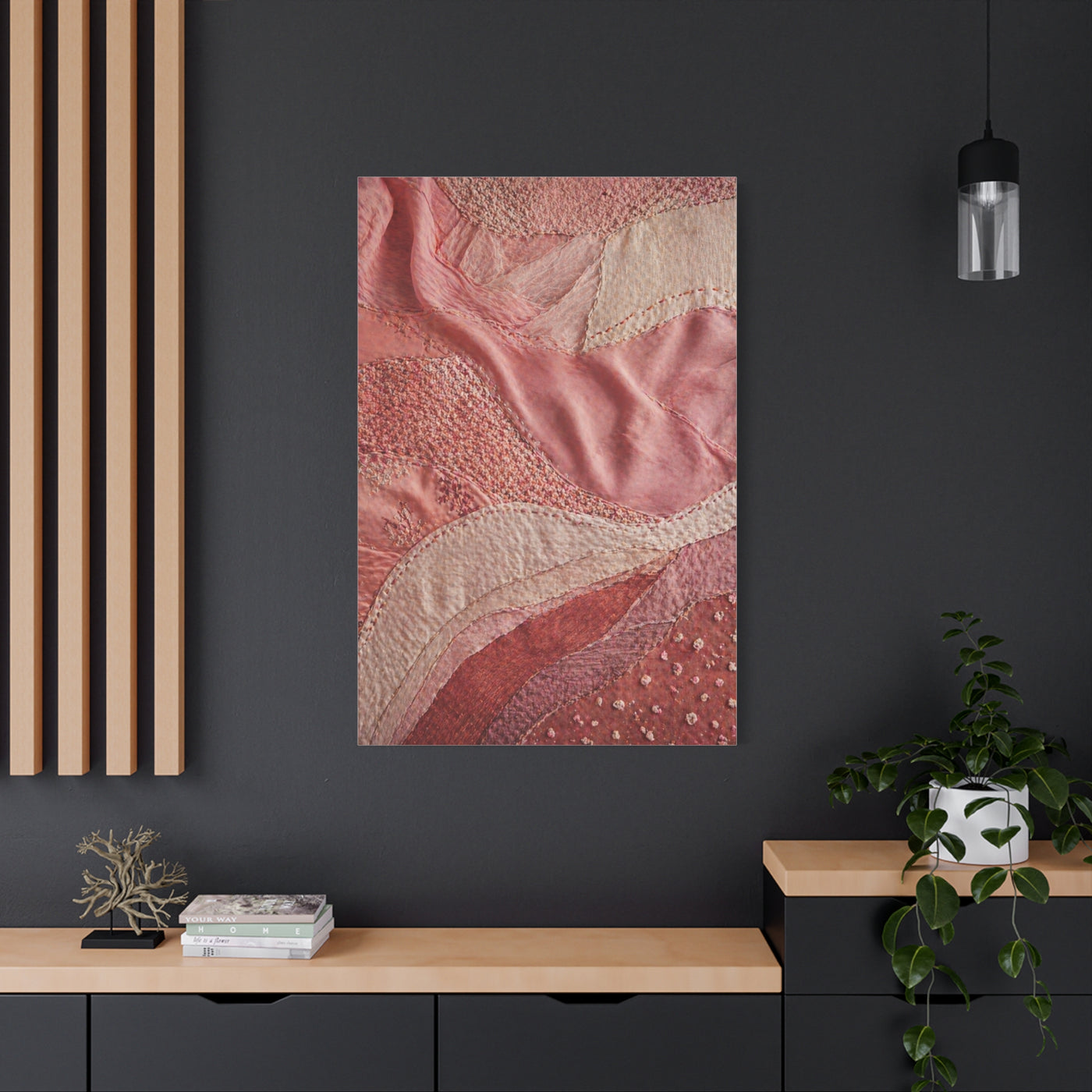 Couture Pink Textile Abstraction Wall Art & Canvas Print