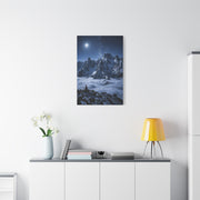Moonlit Himalayan Peaks & Stupa Wall Art & Canvas Print