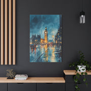 Rainy London Big Ben Reflection Wall Art & Canvas Print