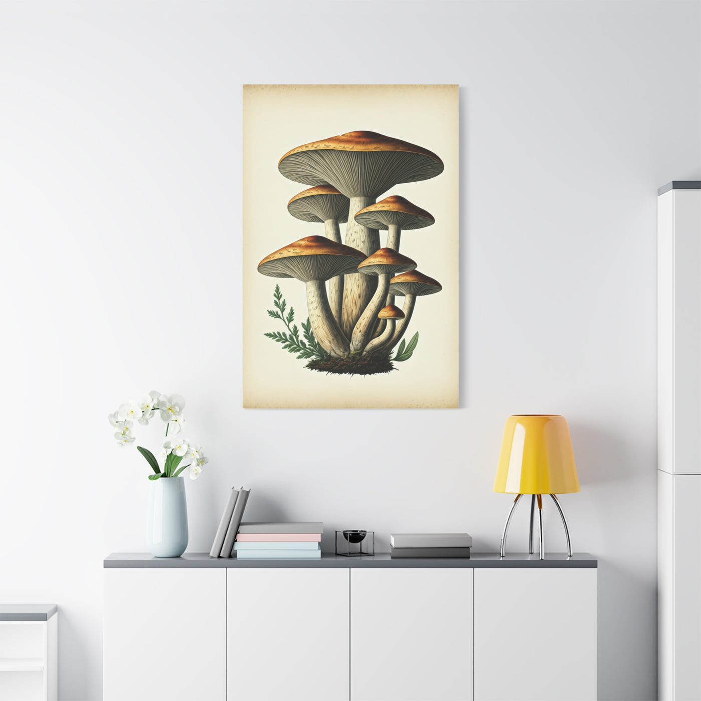 Forest Mushroom Cluster Illustration Wall Art & Canvas Prints
