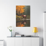 Painted Autumn Horse Landscape Wall Art & Canvas Print