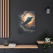 Sunset lone Aircraft Sky Wall Art & Canvas Prints .