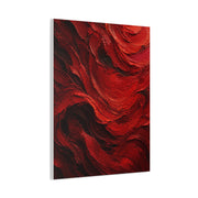 Crimson Wave Impasto Texture Wall Art & Canvas Print